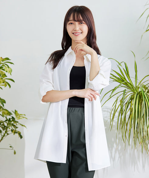 【アウトレット】フレアシャツチュニックブラウス