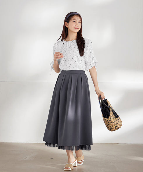 ボリュームスリーブリボンブラウス