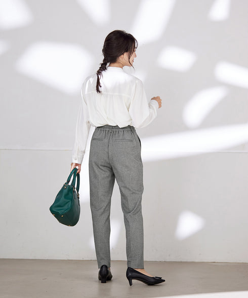 【安田美沙子さん着用】T/R両面起毛ストレッチパンツ