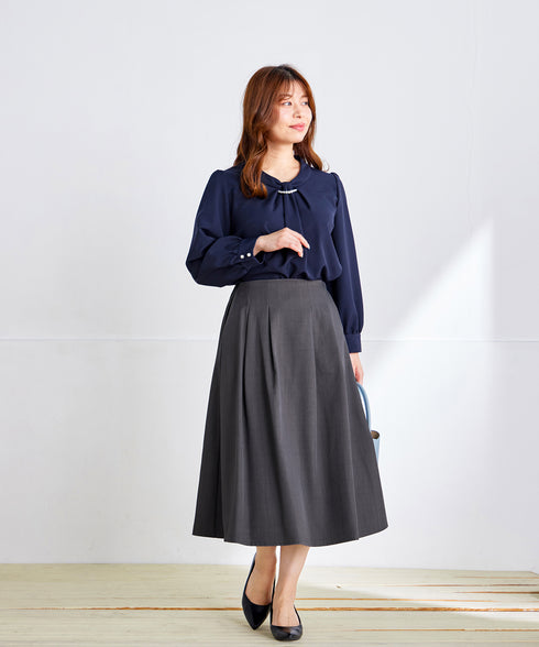 【ダブルクロス】【2way】ボウタイ風ブラウス