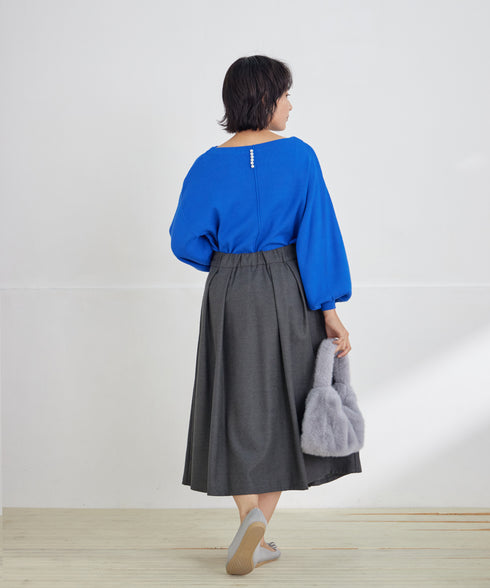 【新色追加】 ウール調タックスカート
