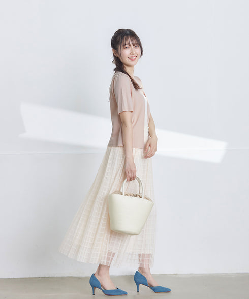 サマーニット半袖カーディガン