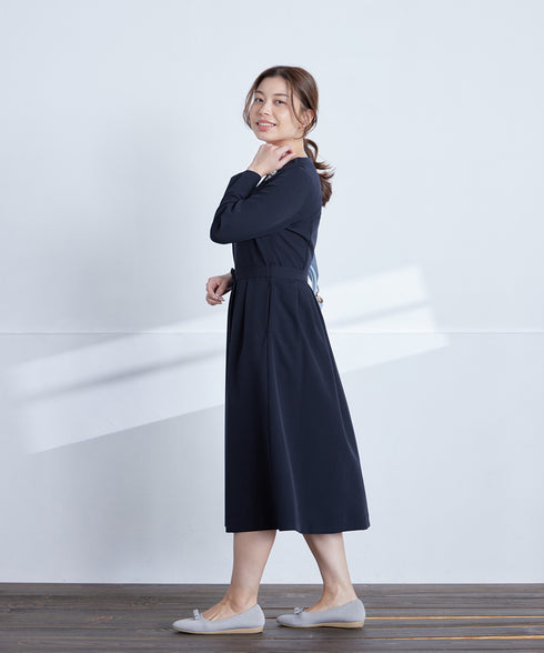 【ダブルクロス】 ナローVネックワンピース