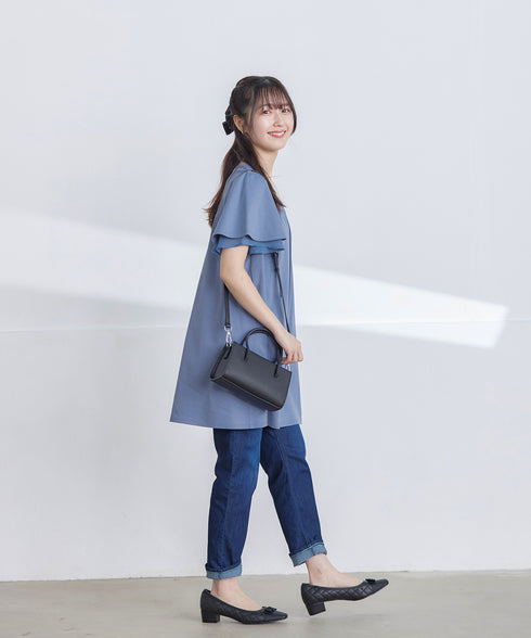 【アウトレット / UVケア・接触冷感】“あまラク” シフォンフレアスリーブカットソーチュニック