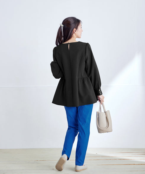 【ダブルクロス】パフスリーブペプラムチュニック