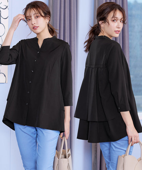 バックタックフレアシャツチュニック