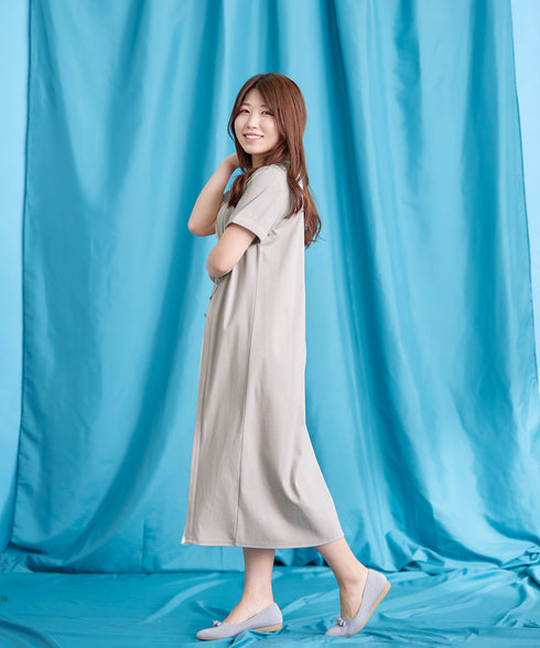 【UVケア・接触冷感】“あまラク” アシメプリーツカットソーワンピース