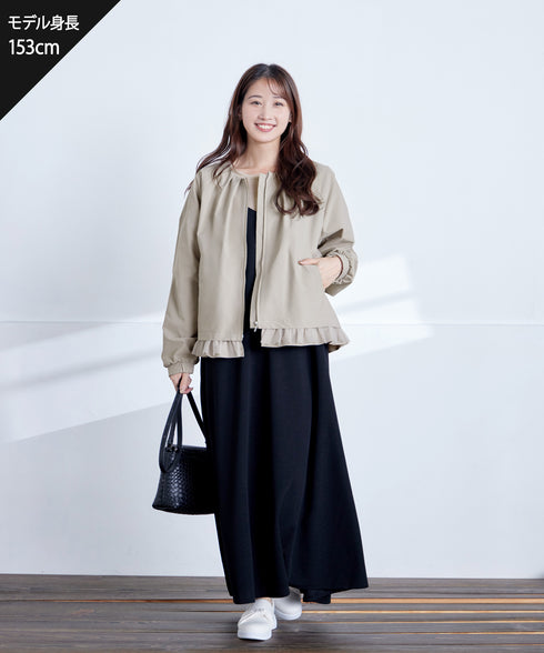 チュールフリルタックブルゾン