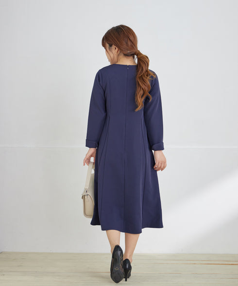 【安田美沙子さん着用】フレアAラインリボンワンピース