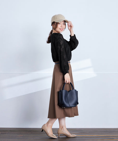 【新色追加】 ウール調タックスカート