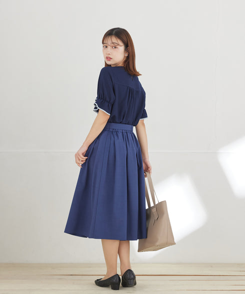 ベルト付きフレアスカート