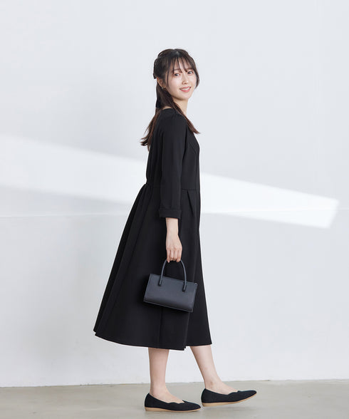 【UVカット・吸水速乾】 “きれい見え” カットソータックフレアワンピース