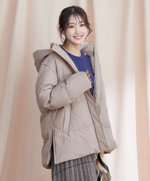 【安田美沙子さん着用 / 4way】ストレッチタフタショートダウン