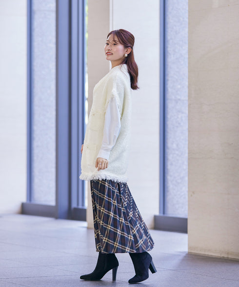 【安田美沙子さん着用】チェックプリーツスカート