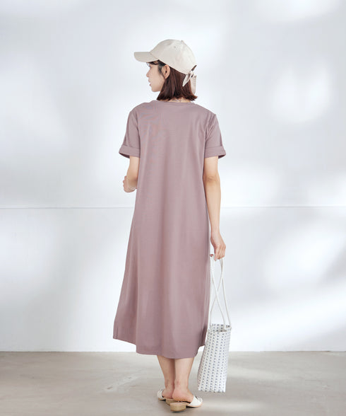 【UVケア・接触冷感】“あまラク” アシメプリーツカットソーワンピース