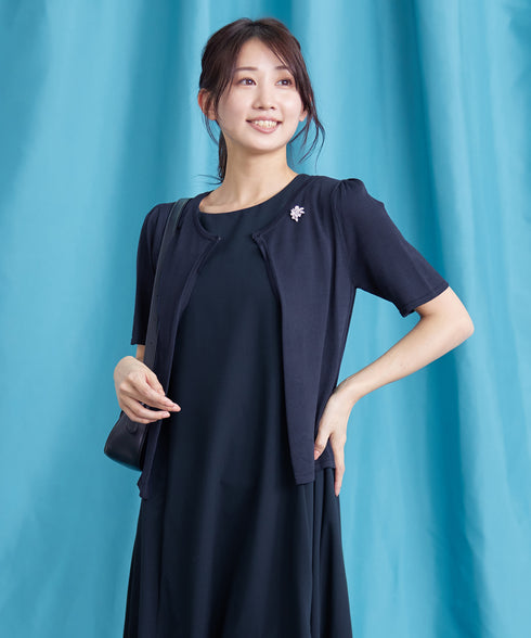 サマーニット半袖カーディガン