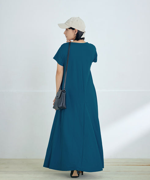 【接触冷感】イージーカットソーロングワンピース