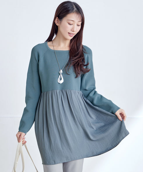 ヴィンテージサテンドッキングニットチュニック