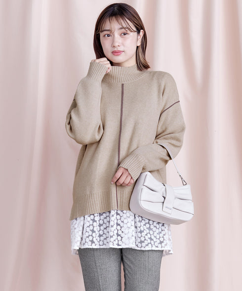 【安田美沙子さん着用 / 選べる裾】 レイヤードヘムカットソーTシャツ