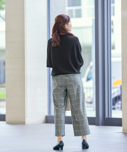 【安田美沙子さん着用】起毛チェック柄ワイドパンツ