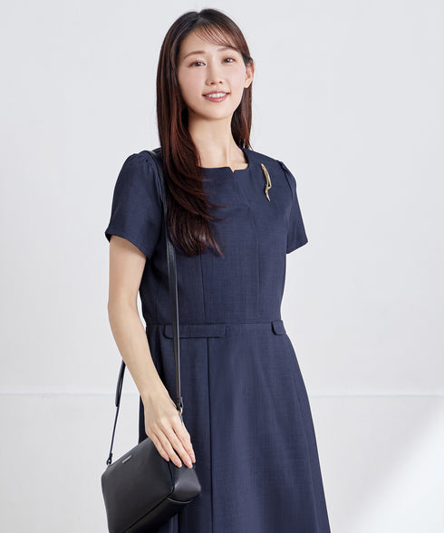 【小倉優子さん着用】フラップポケットミディアム丈フレアワンピース