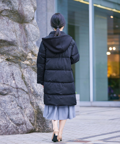 ファイバーダウン×ダンボール異素材ロングコート