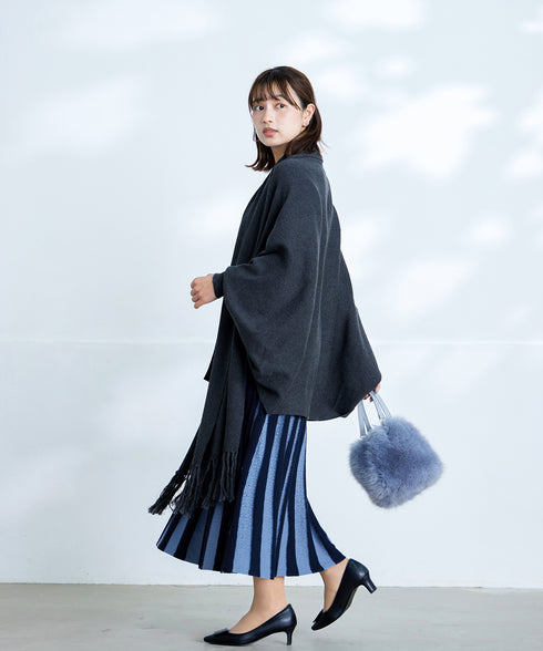 【アウトレット】羽織るだけでお洒落度UPのストール風カーディガン