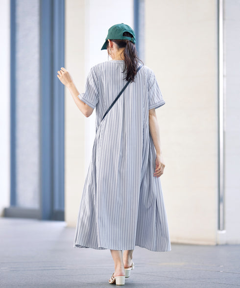 【アウトレット】サイドタックスキッパーシャツワンピース