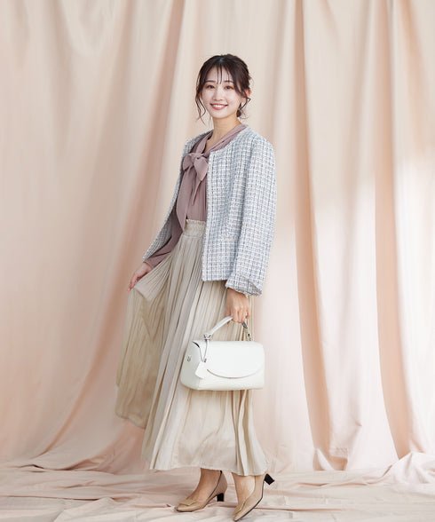 【安田美沙子さん着用】ヴィンテージサテンプリーツスカート