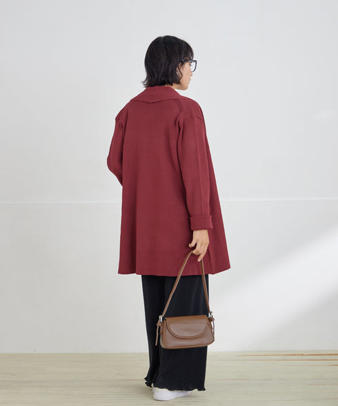 リブ編み着流しカーディガン