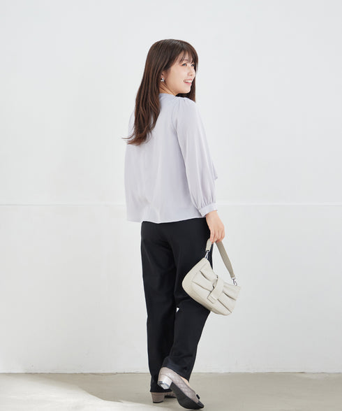 アシンメトリードレープブラウス