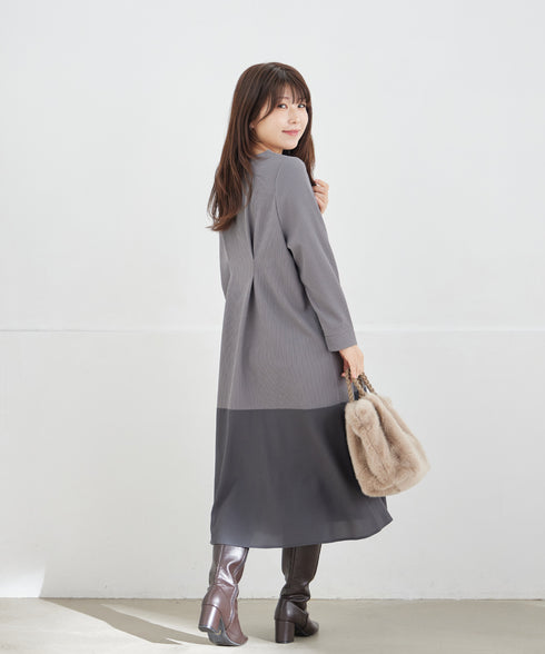 【クリアランスセール】リップルコンビワンピース