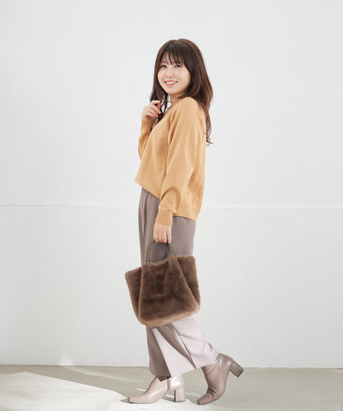 【安田美沙子さん着用 / 選べる2type】ラグランニットトップス