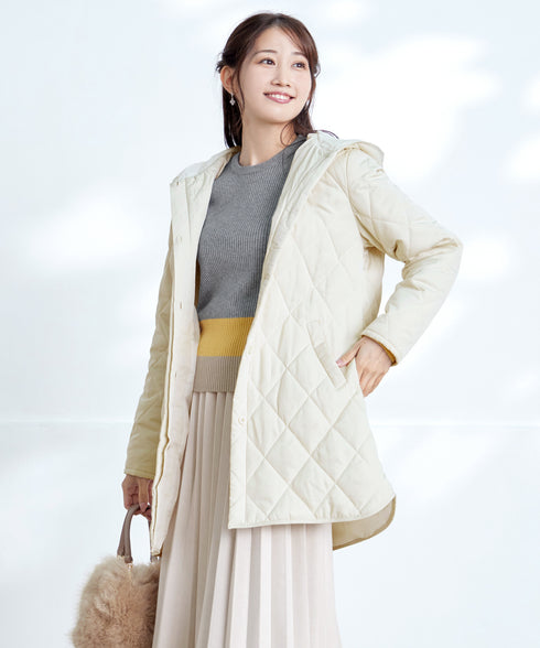 【安田美沙子さん着用】中綿キルティングフードコート