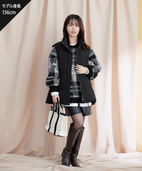 【安田美沙子さん着用 / 4way】ストレッチタフタショートダウン