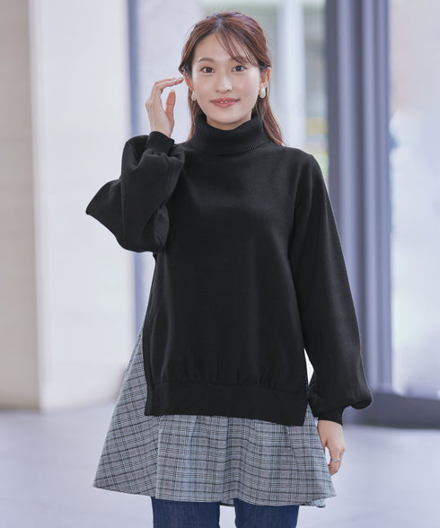 コンビフレアニットトップス