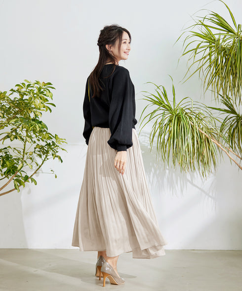 【安田美沙子さん着用】ヴィンテージサテンプリーツスカート