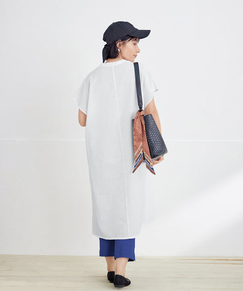 リネンミックススキッパーシャツワンピース