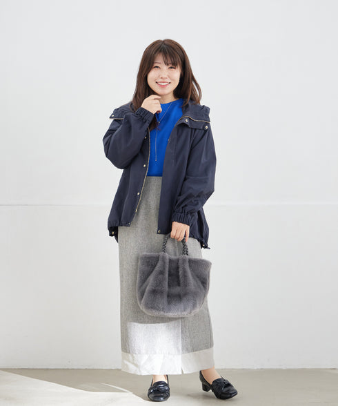 【安田美沙子さん着用】ボリュームパフスリーブニット