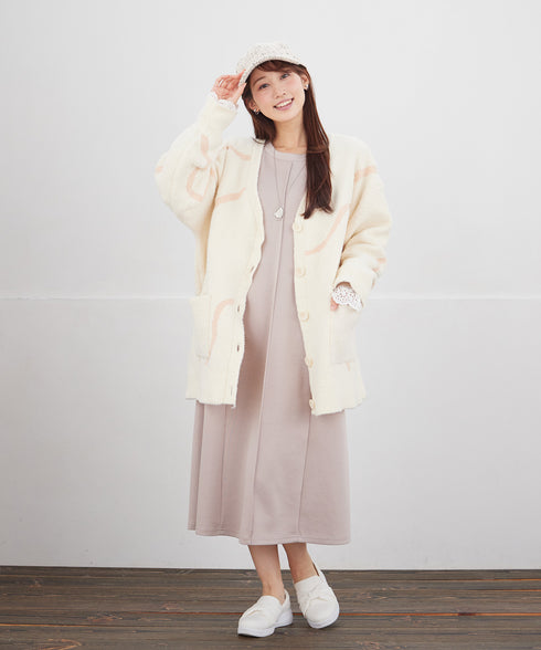 コットンレースドッキングカットソーワンピース