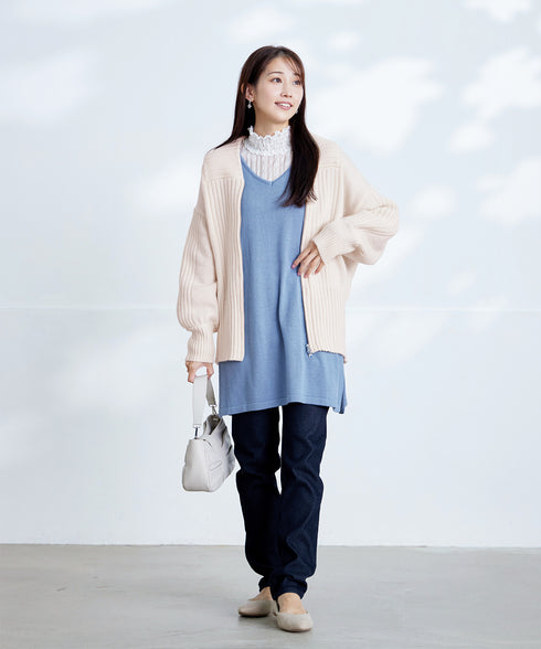 【裏起毛】 マシュマロタッチデニムパンツ
