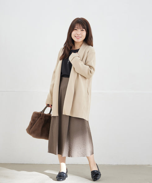 ふくれジャガードタックフレアスカート