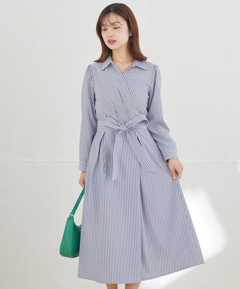 カシュクールシャツワンピース