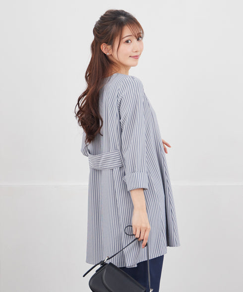 【おのののかさん着用/半袖&7分袖選べる袖丈】バックフレアチュニック