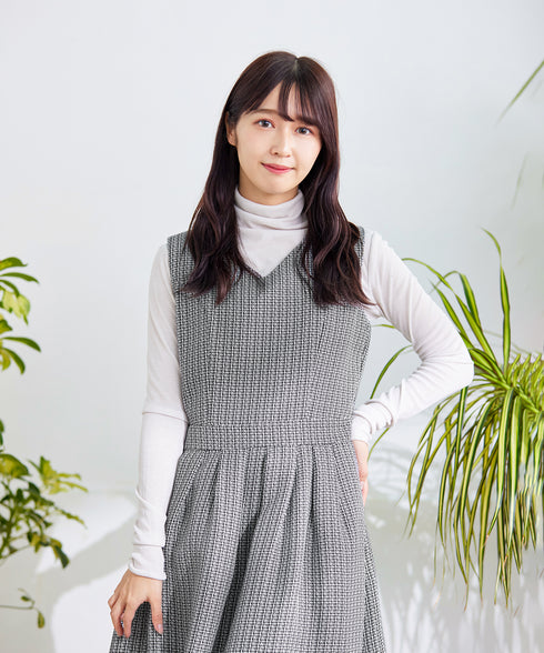 【アウトレット】ツイードタックワンピース