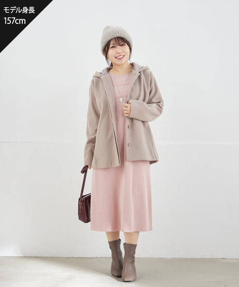 フーデットショートコート