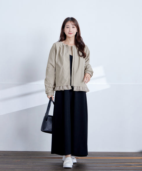 チュールフリルタックブルゾン