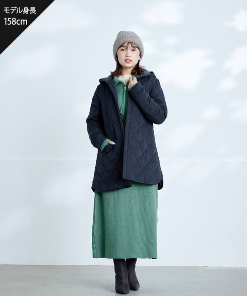 【安田美沙子さん着用】中綿キルティングフードコート