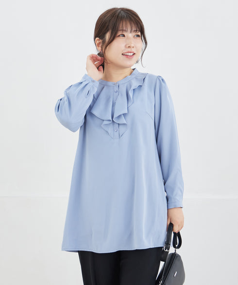 【スマート裏起毛】フリルチュニック