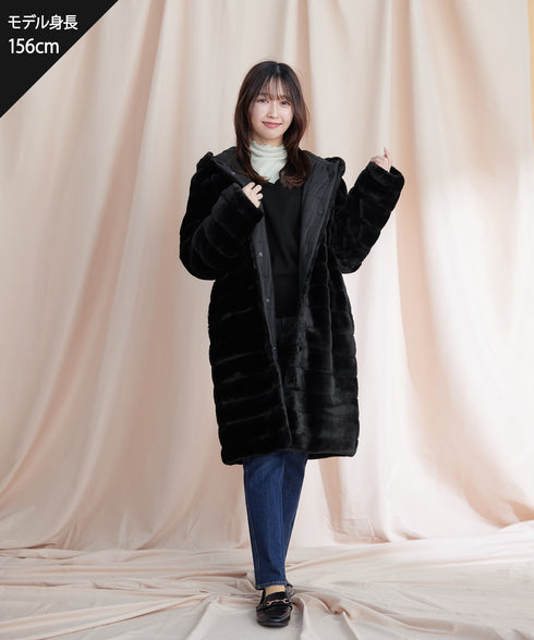 【リバーシブル】エコファーキルティング2wayコート